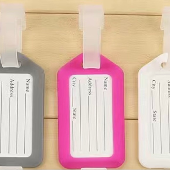 🆕 5pc Rose Red color Luggage Tags, Bag Tag for Baggage, Suitcase - Picture 2 of 4